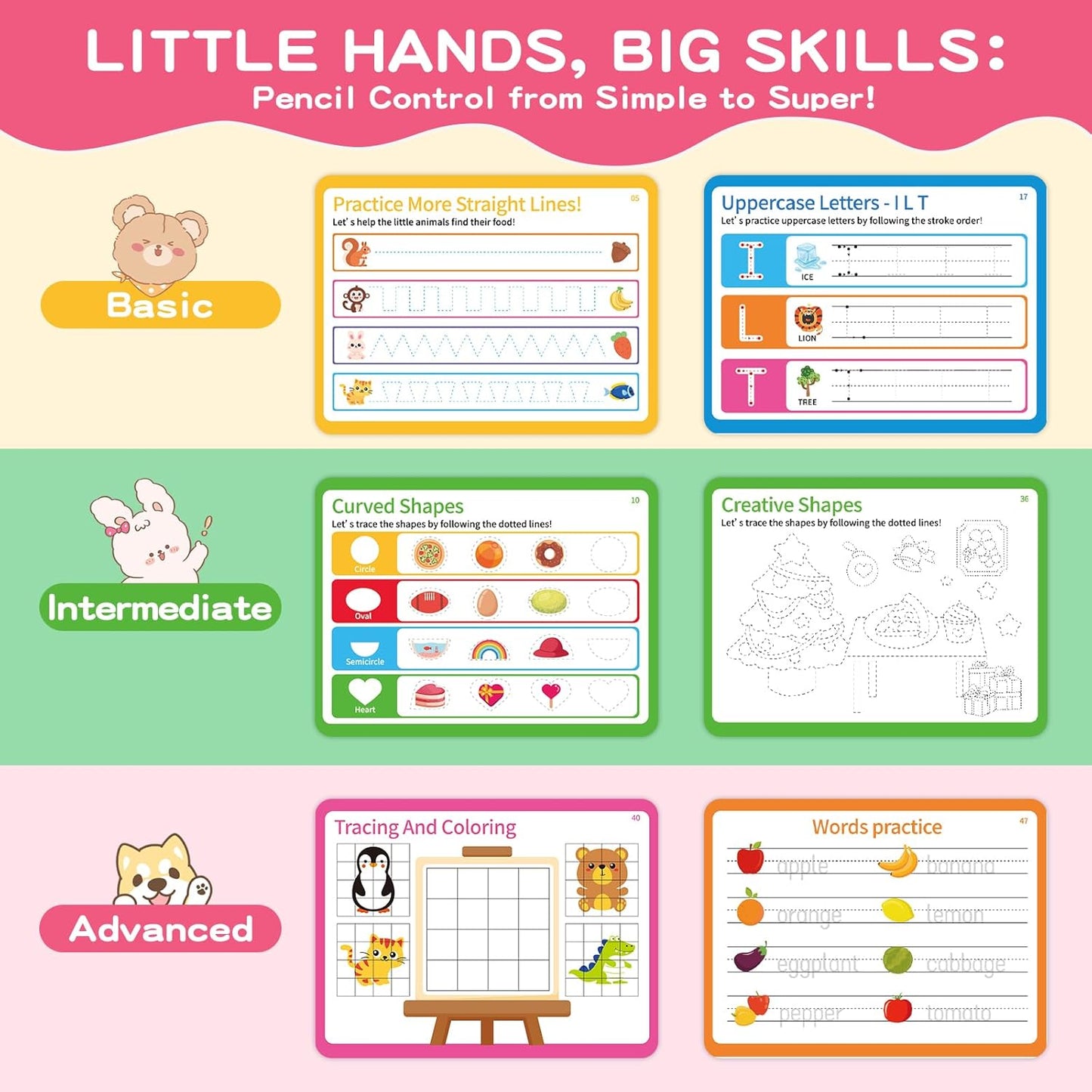 Preschool Learning Activities, Tracing Books for Kids Ages 3+, Toddler Handwriting Practice, Letter Tracing for Kids, Preschool Kindergarten Workbooks 3+, Learning Books for 3+ Years Old