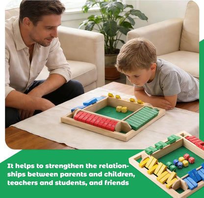 Shut The Box Game, 1-4 Players, Classic 8Dice Closed-Box, Improves Mathematical Skills, Suitable for Families, classrooms, and Gatherings (8.74 * 8.74 inches, Vibrant Colors)