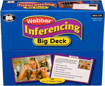 Super Duper Publications | Webber Inferencing Big Photo Flash Cards | Predicting, Reasoning and Critical Thinking Skills Fun Deck | Educational Learning Materials for Children