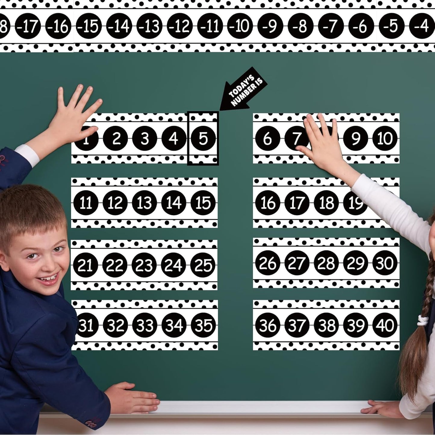 Number Line for Classroom Wall (-20 to +120) Boho Heart Shape Number Bulletin Board for Students Math Learning Boho Bulletin Border Decor Numbers Boarder Strips for Home School