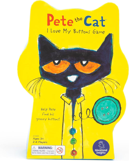 Educational Insights Pete The Cat I Love My Buttons Game - Shape Matching Games for Toddlers 3-5, Turn-Taking Kids Games, Toddler Fine Motor Skills Toys, Preschool Learning Activities