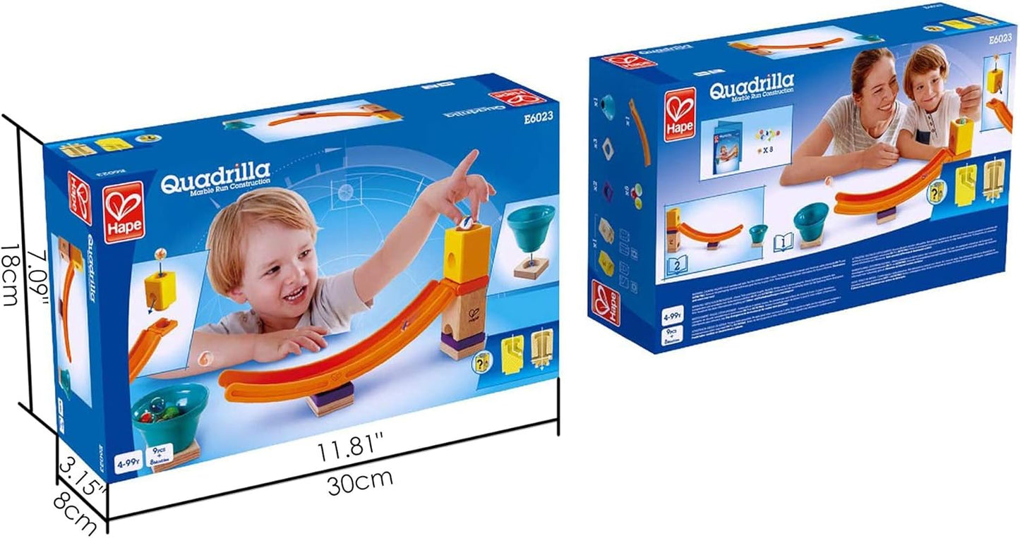 Hape Quadrilla Mega Skatepark Marble Run Attachment, 17 Pieces, Multicolor