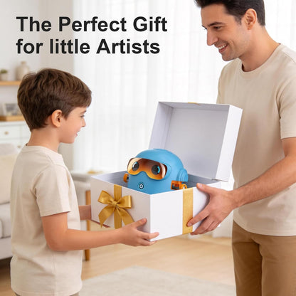 Drawing Robot for Kids, Interactive Educational Drawing Robot with 100 Word Cards, 12 Color Pens & Voice Interaction, Drawing Machine Present for 3 4 5 6 7 8 Year Old Boys Girls, Birthday Party