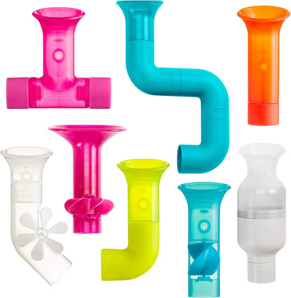 Boon Bundle Baby and Toddler Bath Toys - Includes Boon Pipes, Cogs, and Tubes Bathtub Toys - Toddler Sensory Toys - Multicolored - 13 Count - Ages 12 Months and Up