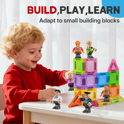 100pcs Magnetic Tiles Magnetic Building Blocks for Toddlers 3 4 5 6 7 Year Old Boys Girls Educational Magnet Blocks Christmas Birthday Gift Toys for Kids Ages 4-8 Sensory Toys 1-3