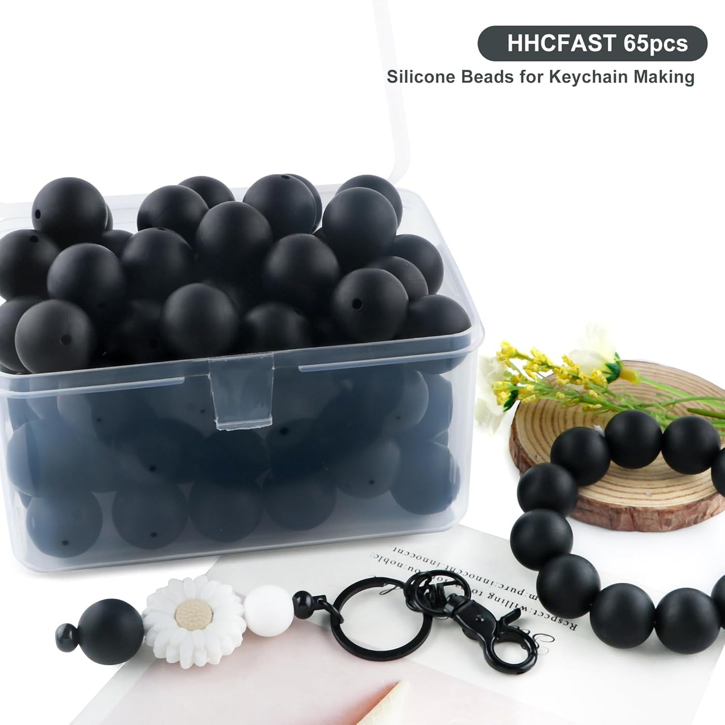 65Pcs 19mm Silicone Beads for Keychain Making Bracelet Necklace, Bulk Round Silicone Beads for Pens（Christmas Green） - Colors A