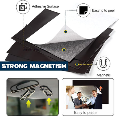 Adhesive Magnetic Sheets for Letter Size 8.5x11 (Pack of 8),Magnet Sheets with Self-Stick Adhesive for Home/Classroom/Office,Easy Cut DIY Paper Craft Magnet