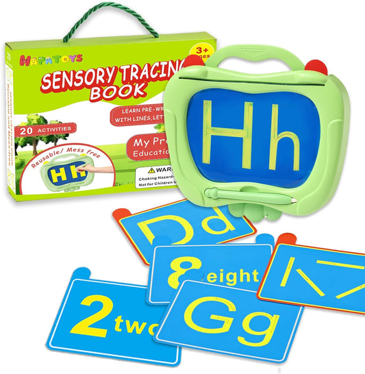 Preschool Sensory Learning Activities for Kids: Reusable Letters & Numbers Tracing Pad for Kids Ages 3-5 - ABC Handwriting Practice Sensory Toys for Preschool Kindergarten Toddlers 3 4 5 Years Old