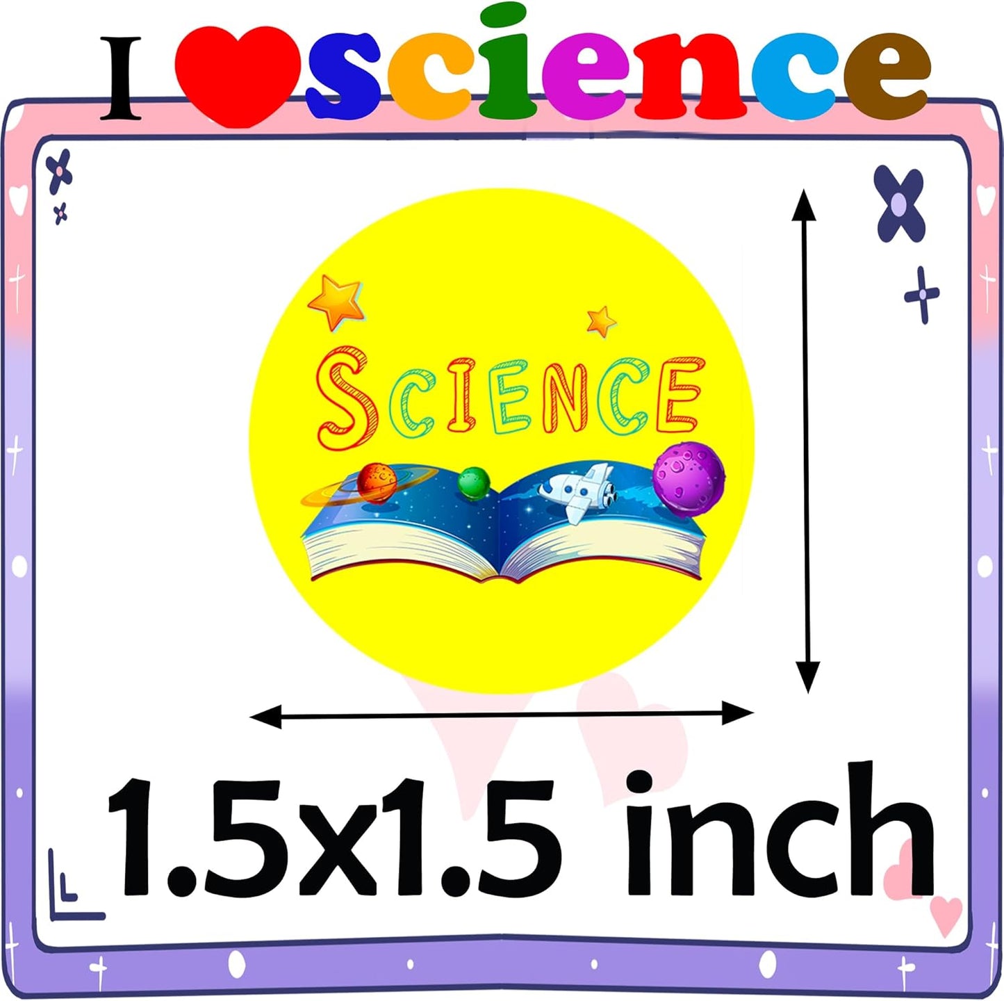 500PCS I Love Science Stickers Motivate Chemistry Party Favors Supplies Decorations Carnival Events Prize Label Sticker