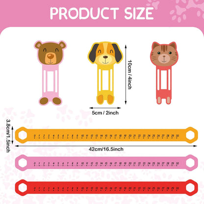 Eersida 24 Pcs Slide and Learn Number Lines 0 to 30 PVC Math Number Line for Student Animal Positive Integers Slide Rules Childhood Education Materials for School,16.5 x 1.5 Inch(Bright Colors)
