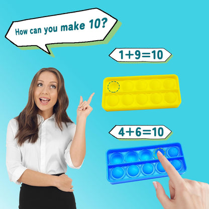 Ten Frame Popper, Math Fidget Sensory Counting Toys, Educational Toy for Kids Classroom Group Learning Activities(Pack of 12)