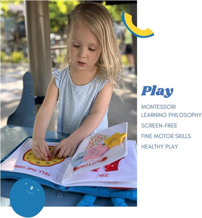 BAVY My Quiet Book - Toddler Travel Essential, Car Plane Airplane Toys, Montessori Busy Board Book, Activity Books for Toddlers 1-3, Gifts for 1 2 3 4 Year Old Girl, Birthday Gifts Toys Age 2-4