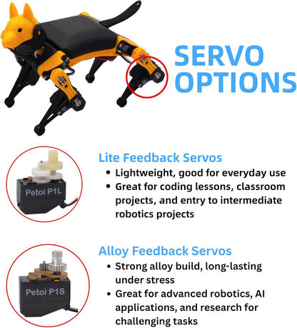 Petoi Programmable Robot Dog Bittle X V2 Lite Servo (Pre-Assembled) | Coding Smart Robot Dog Kit, Voice Controlled, Quadruped Interactive Robot for Kids, Open Source, STEM & Robotics Education