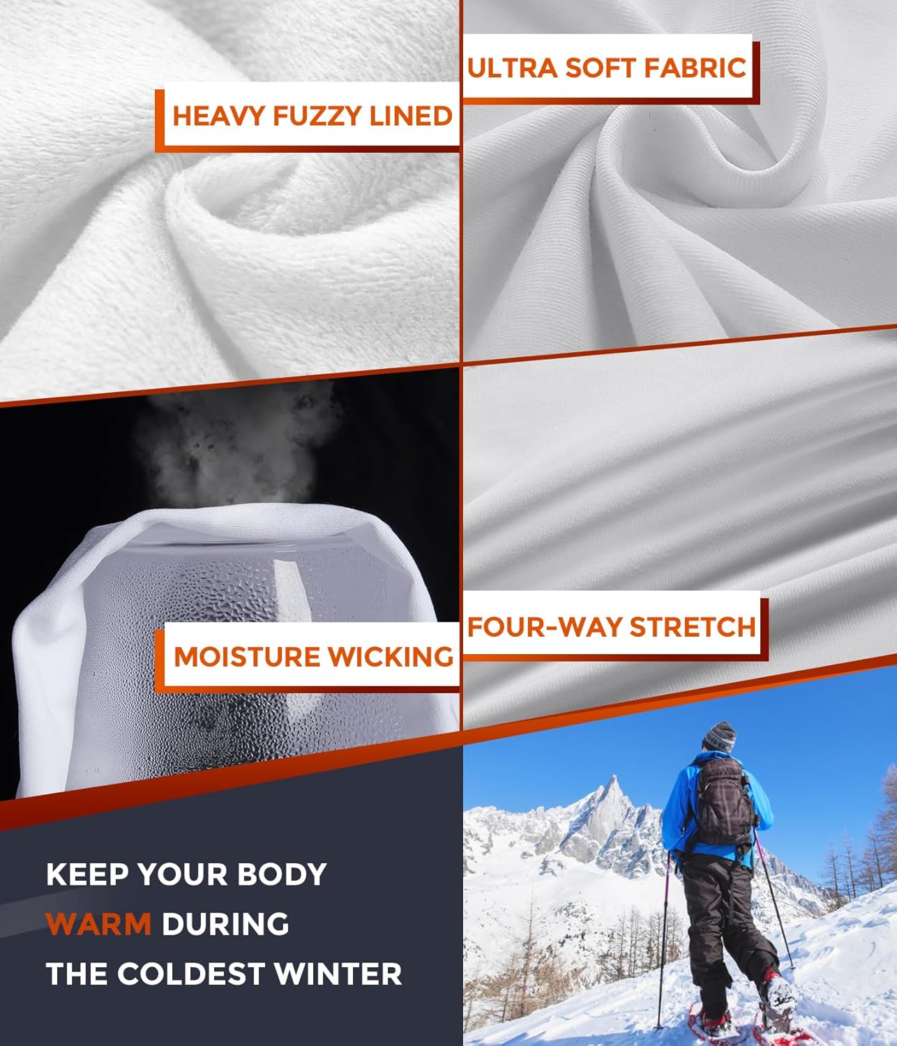 CL convallaria Thermal Underwear Long Johns Set Mens Winter Gift Hunting Gear Sport Base Layer Bottom Top - Colors A
