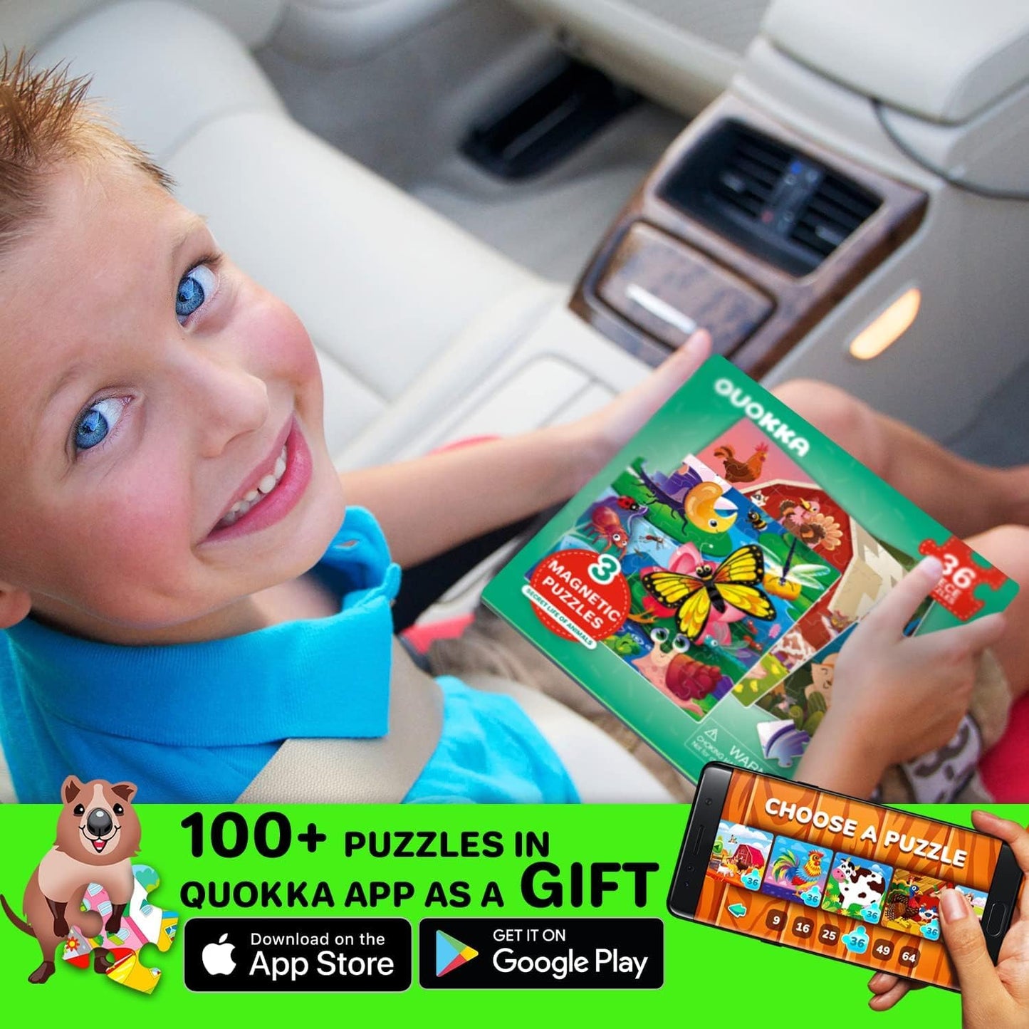 QUOKKA Magnetic Puzzles for Kids Ages 4-6 – Magnetic Fractions Learning Set for Kids 6-12 – Math Games for Homeschooling, Classrooms & Travel – 110 Magnets, 12 Task Pages, Marker – Toddler Travel Toys