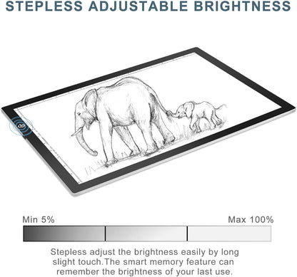 LitEnergy A4 LED Copy Board Light Tracing Box, Adjustable USB Power Artcraft LED Trace Light Pad for Tattoo Transferring, Drawing, Sketching, Animation, Stenciling, Diamond Art Painting Accessories