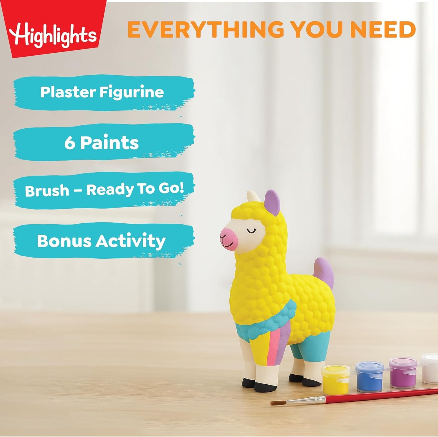 Highlights Paint Your Own Plaster Figurine & Activity Kits – DIY Art Sets with Figurines, Paints, Brush & Bonus Activities – Multiple Themes – Ages 6+