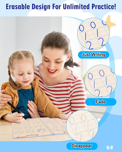 Magic Grooved Writing Practice for Kids - Grooved Writing Books for Kids 3-5 - Handwriting Practice Workbooks for Kids 8-10 - Preschool Tracing Books