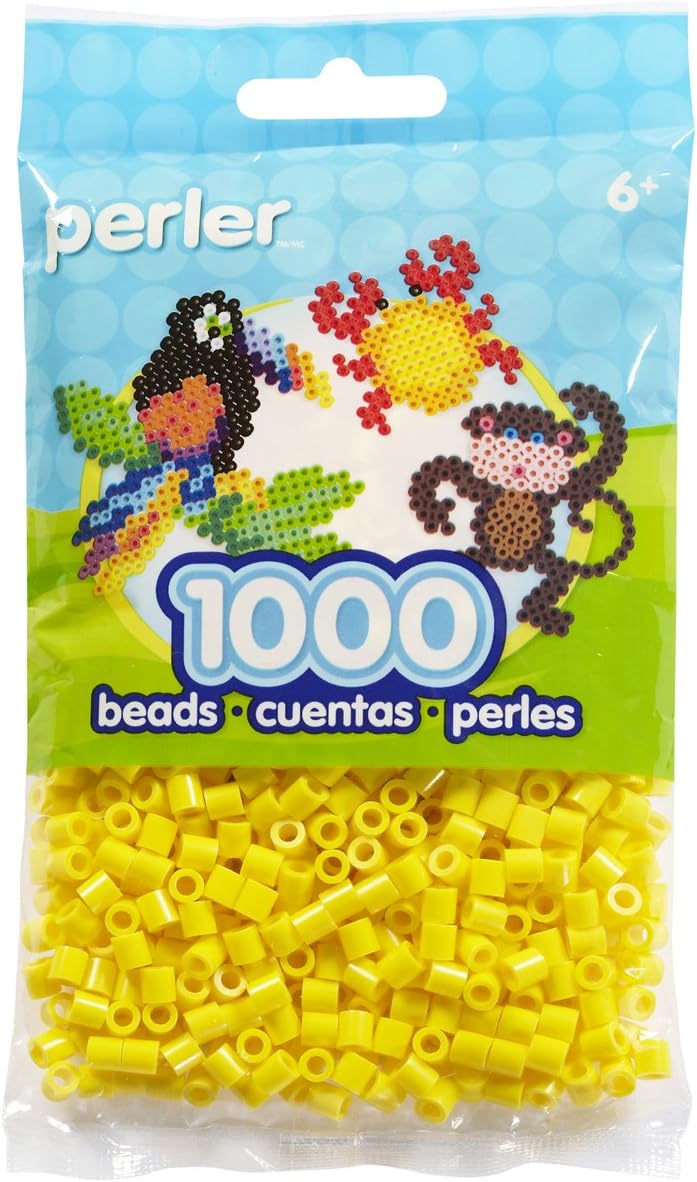 Perler Beads Fuse Beads for Crafts, 1000pcs, Yellow