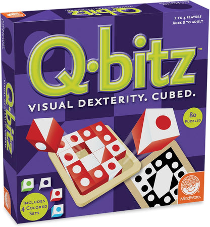 Mindware Q-Bitz Pattern Matching Fun Board Games for Family Game Night | Ages 8 and up 2-4 Players