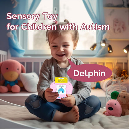 Bilingual English Flash Cards - Korean Talking Flash Cards, 510 Sight Words 31 Themes, Pocket Speech for Toddlers 3-12, Autism Sensory Toys, Preschool Learning Activity (Korean, Pink)