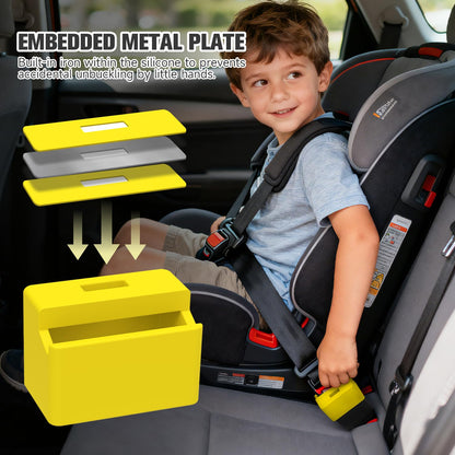 Morlike Silicone Seatbelt Secure Buckle Safety Cover Lock | Keep Children Safe in Car Seat and Prevent Kids from Accidentally Unbuckling | Buckle Guard Fits Almost Vehicles (red,2PACK)