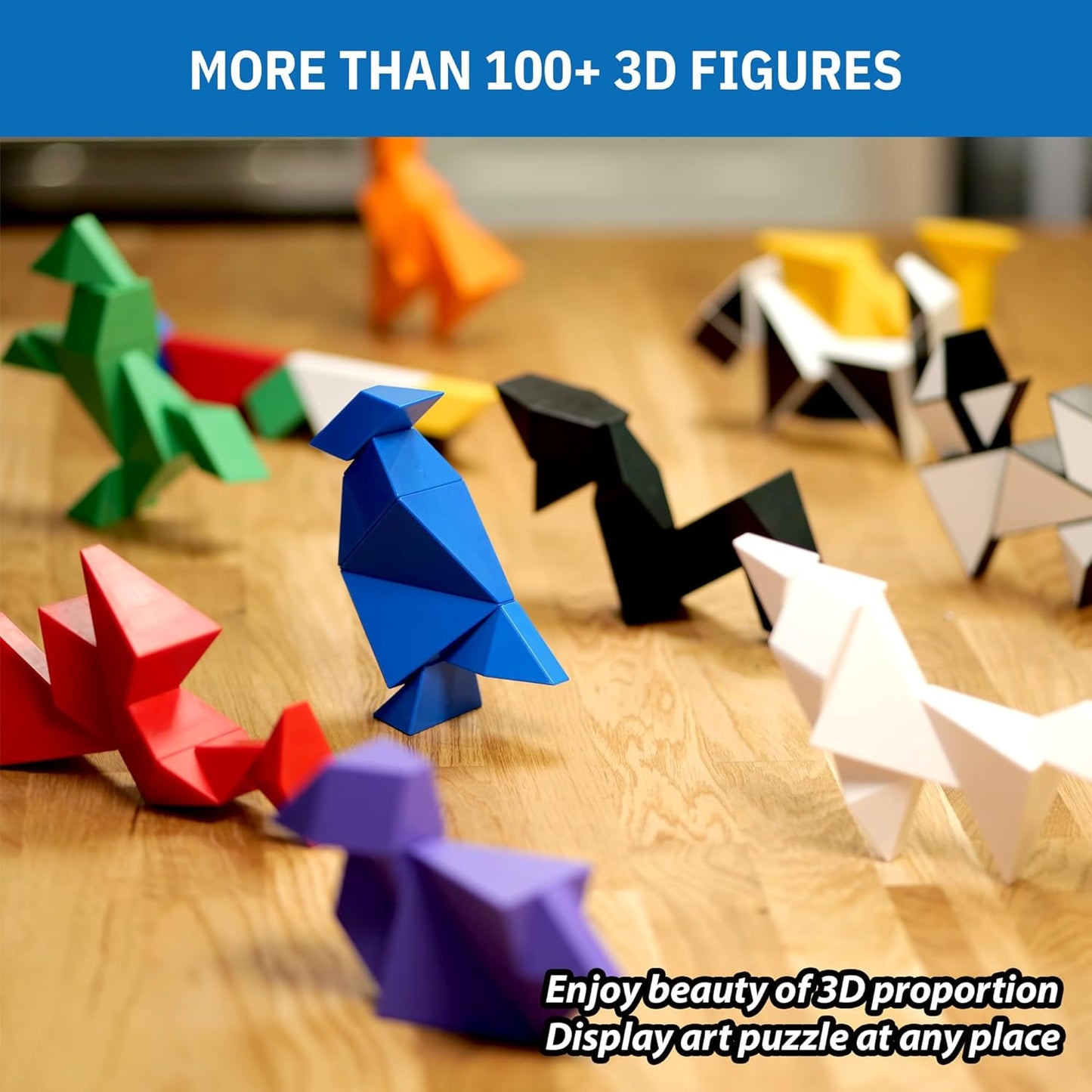 Pickagram Tangram 3D Magnetic Puzzle for Kids (8-12), Adults & Seniors | STEM Certified Fidget Puzzle - Magnetic Pattern Blocks for Cognitive Development, Creativity & Focus - Random Mix