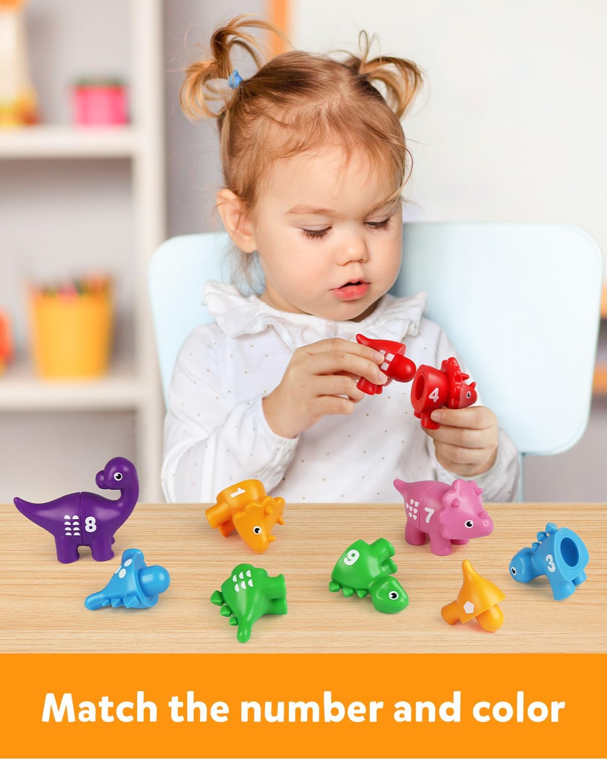 Coogam Number Matching Toy Set, 10pcs Double-Sided Animal Number Counting Game, Preschool Montessori Fine Motor Skill Mathematics Educational Toys for 3 4 5 Year