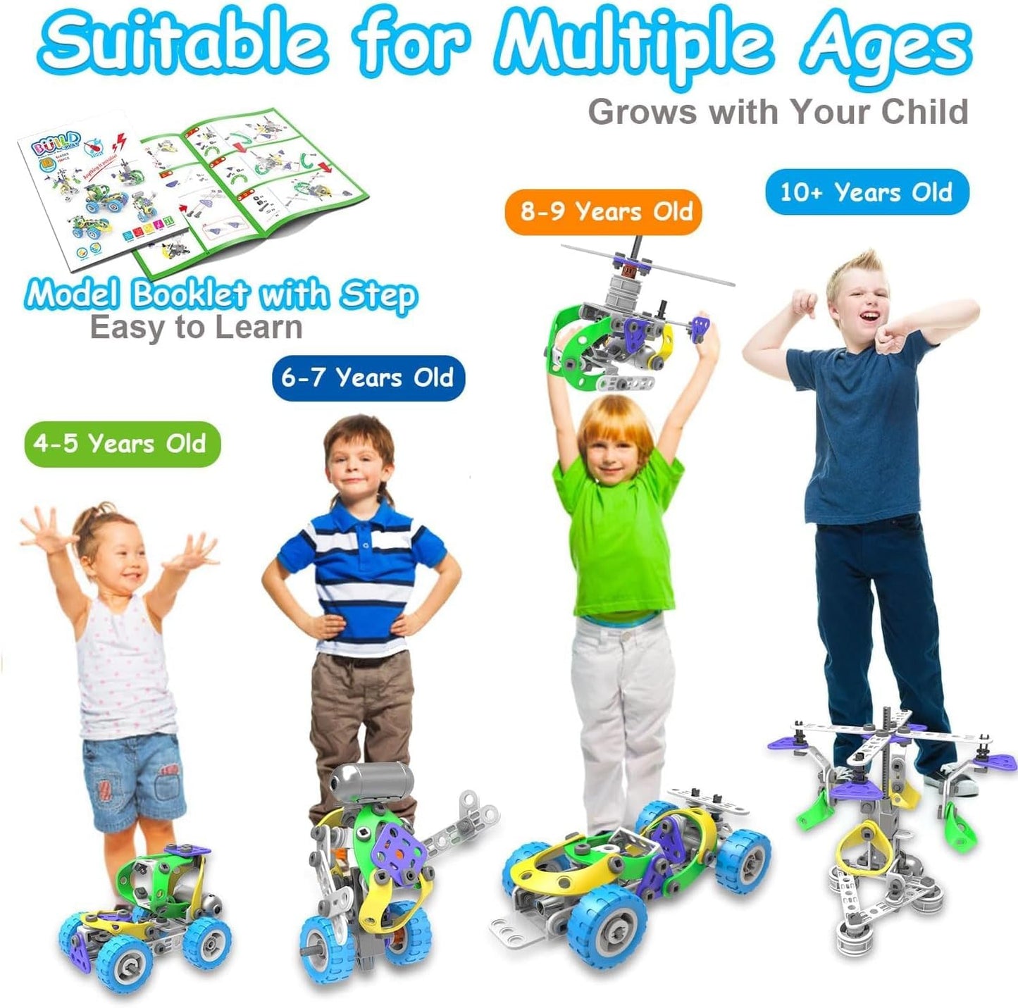 10 in 1 STEM Toys for 4 5 6 7 8+ Year Old Boy Girl Birthday Gifts Building Toys Stem Kits Activities for Kids Ages 4-8 5-7 6-8 Educational Learning Boy Toys Age 3-5 4-6 8-10 Engineering Creative Games