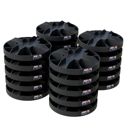 USA Made Original Round Foundation Block (10-Pack) – Durable Deck Support & Floating Shed Platform Base – 100% Recyclable Pedestal for Pier, Post & Beam Construction