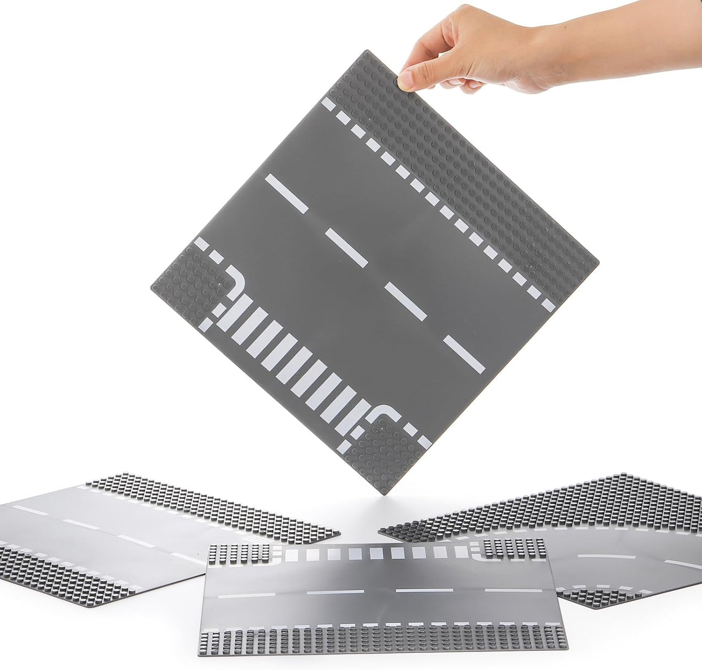 Peohud 12 Pieces Road Base Plates, 10" x 10" Building Blocks Base Plates for Building Bricks Compatible with All Major Brands