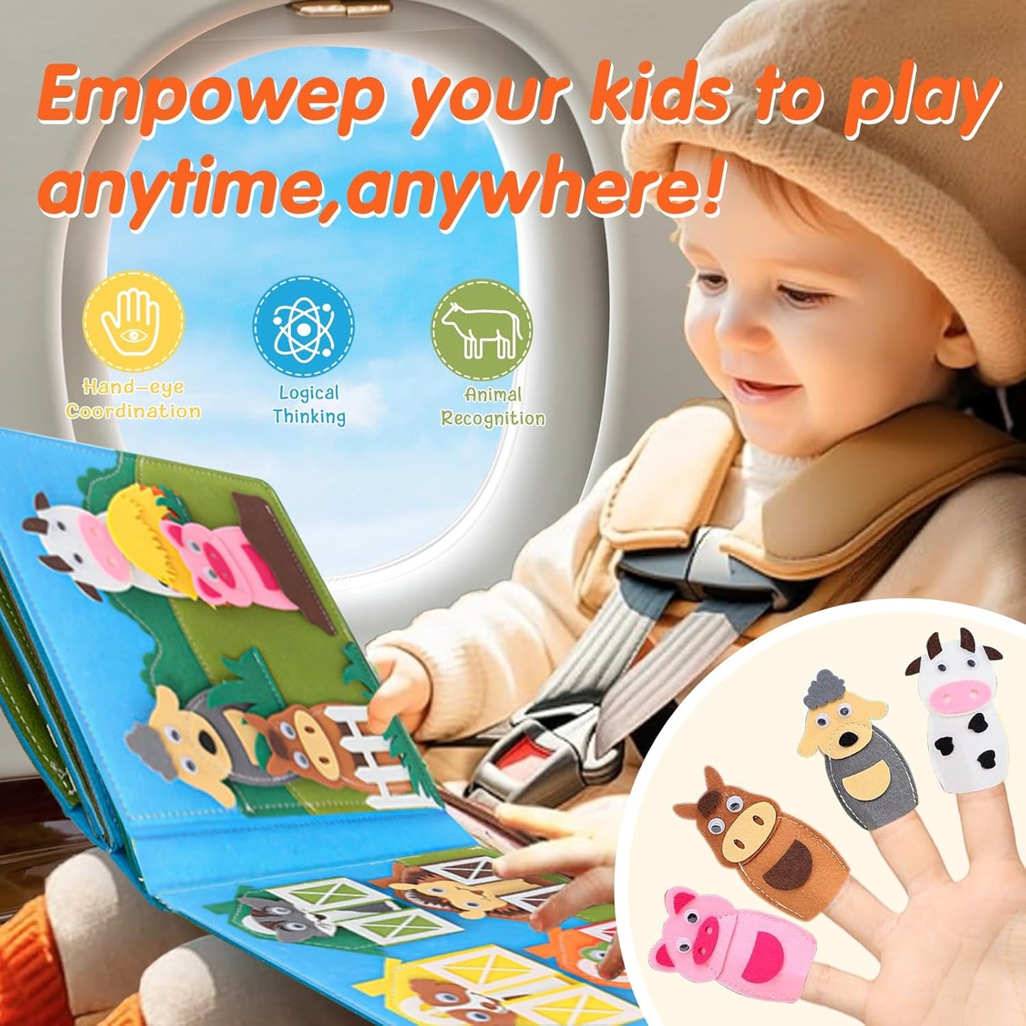Daily Life of Boys Busy Book for Toddlers,Montessori Busy Books,Preschool Felt Busy Quiet Book Learning Life Skills,House Pretend Play Dress UP Game,Montessori Toys for 3 4 5 Years Autism Sensory