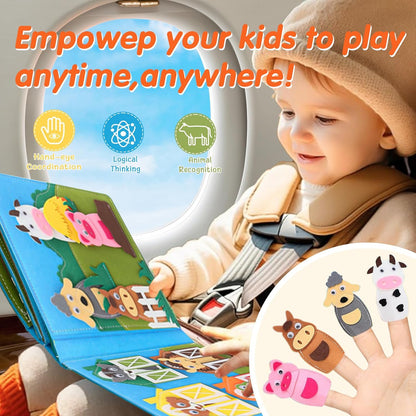 Daily Life of Boys Busy Book for Toddlers,Montessori Busy Books,Preschool Felt Busy Quiet Book Learning Life Skills,House Pretend Play Dress UP Game,Montessori Toys for 3 4 5 Years Autism Sensory