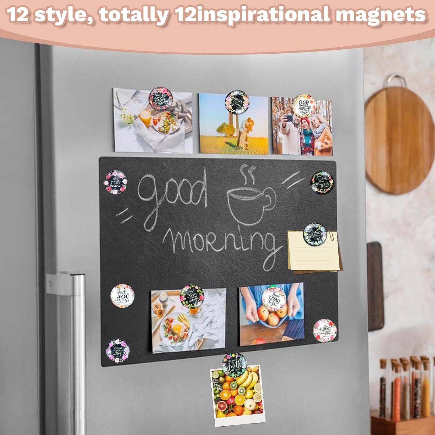 12Pcs Christian Magnets Inspiring Words Refrigerator Magnets with Bible Verses Refrigerator Magnets for Fridge Whiteboard Kitchen Bible Magnets Cute Decorative