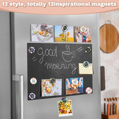 12Pcs Christian Magnets Inspiring Words Refrigerator Magnets with Bible Verses Refrigerator Magnets for Fridge Whiteboard Kitchen Bible Magnets Cute Decorative