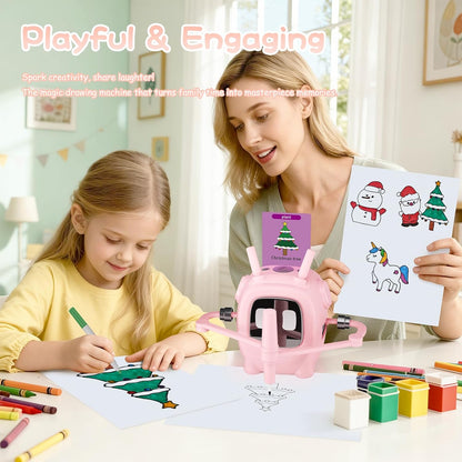 Drawing Robot for Kids with 192 Cards, Smart Robot Drawing Machine Toys for 3+ Year Old Boys and Girls, Interactive Painting Learning and Educational Toy Perfect for Birthday Chirstmas Party, White