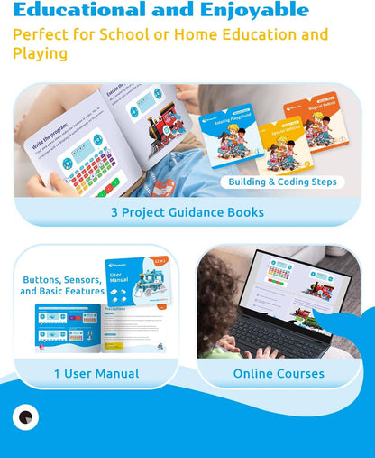 WhalesBot D1 21-in-1 STEM Coding Robot Kit for Kids (Ages 4+), 280+ Pieces Educational Building Set with APP-Controlled & Programming, 3D APP Guidance, Ideal Toy for Boys & Girls