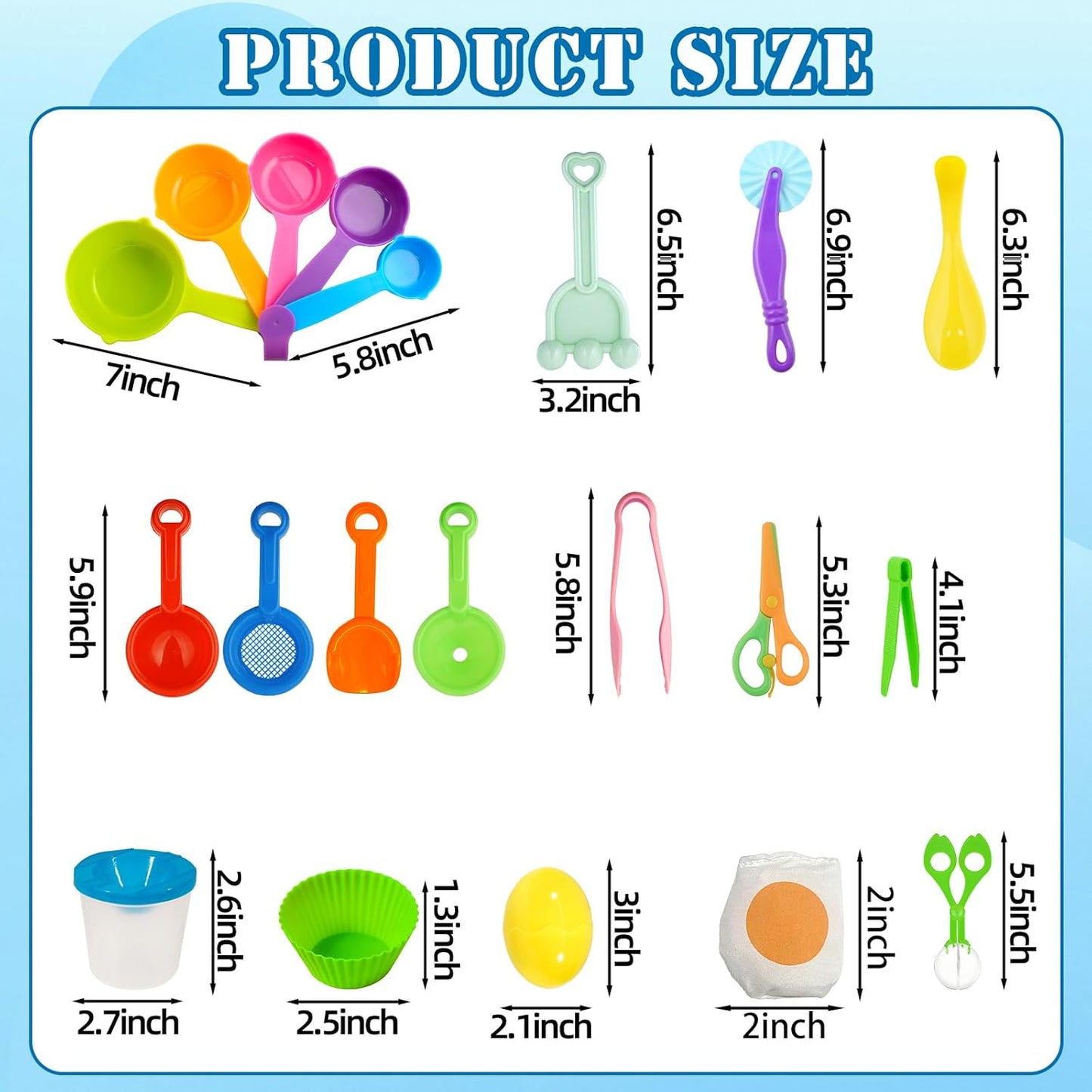 Hiawbon 20 PCS Sensory Bin Tools, Sensory Sand Tools Set, Sensory Bin Filler, Fine Motor Toys Handy Scooper Set, Sensory Bin Accessories Tool, Bin Scoops Plastic Tweezers Tongs Cups for 2+ Years Old