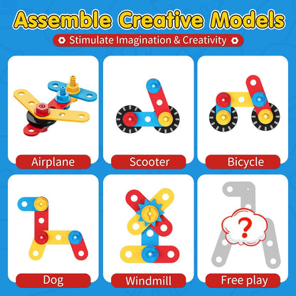 Lehoo Castle Kids Tool Set with Toolbox, Wooden Toys for 3 4 5 Years Old Boy Birthday Gift, Construction Play Tools, STEM Learning Toys for Preschooler, Pretend Play Gifts for Christmas