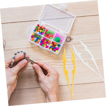 BESTonZON 30pcs Plastic Tweezers for Boys and Girls Ergonomic Design for Jewelry Making Craft Projects and Fine Motor Skills Development