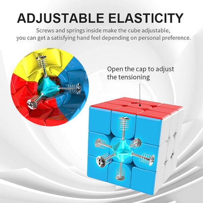 3x3x3 Speed Cube,Stickerless Magic Cube,Smooth Turning Puzzle Box with Anti-Sticky Design,The Most Educational Toy to Effectively Improve Your Child's Concentration and Responsiveness