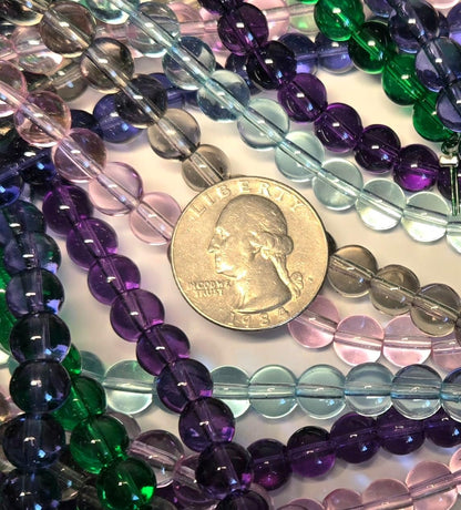 8mm Glass Beads Round Bulk for Bracelet, Glow in Dark Beads, DIY Jewelry Windchime Suncatcher Party Supplies, 300 pcs