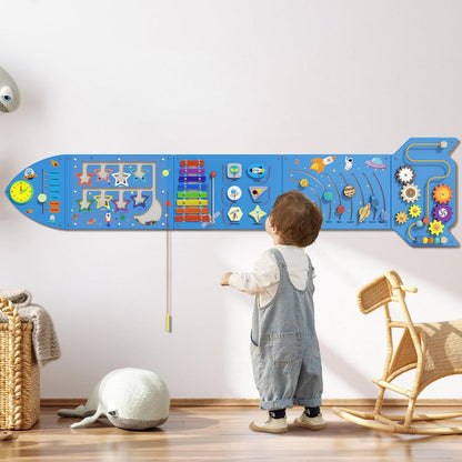 Unicorn Sensory Wall Panel for Kids - Activity Wall Busy Board Panels, Montessori Toddler Wall Activity Board, Wall Toys for Toddlers 3, Activity Cube, Perfect for Toddler Playroom, Pink