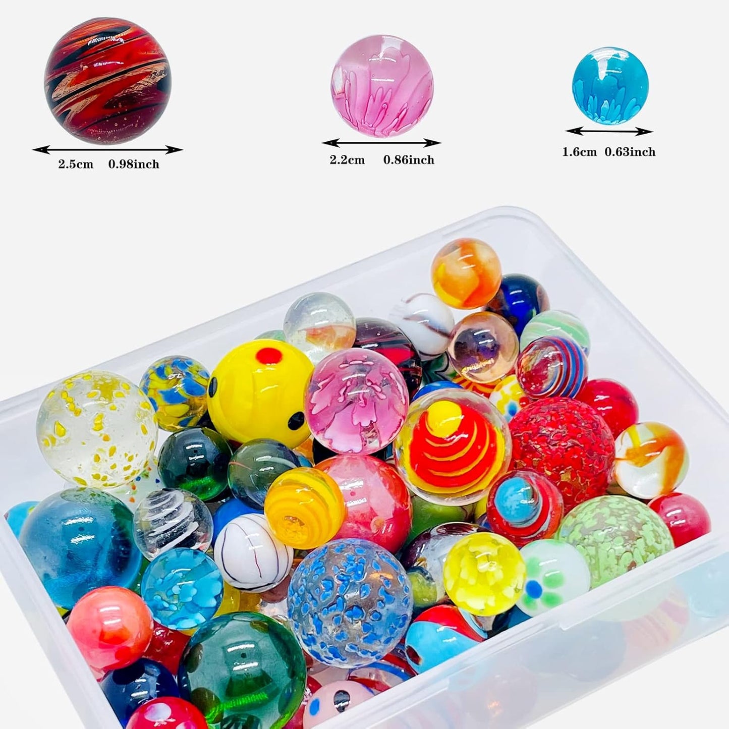 20 Vintage Marbles Bulk for Kids Ages 4-8-12 Hobbyist for Marble Run Track Game Small Marbles Game Toy (16mm) (20pcs)