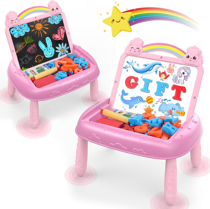 Cokzer Gift for 1-2 Year Old Girls, Toddler Girl Toys with Magnetic Letters and Numbers, Learning and Educational Toys for 1 2 Year Old, Girls Birthday (Unicorn Pink)