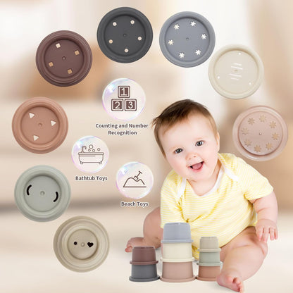 LUCKFUTURE Baby Toys 6 to 18 Months, 8 in 1 Montessori Toy Set, Educational Learning Toy for Toddlers Babies Sensory Toys Newborn Infant Gifts for Boys & Girls