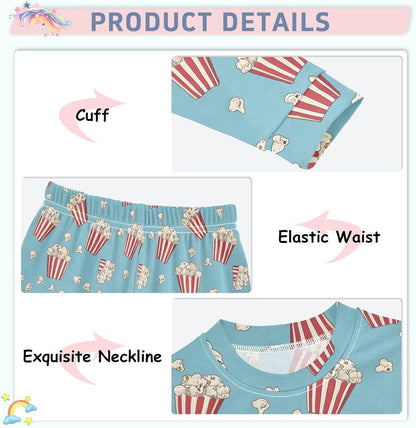 ALAZA Shark Starfish Palm Tree 2 Piece Pajama Set Long Sleeve Top and Pants Sleepwear Unisex - Colors B