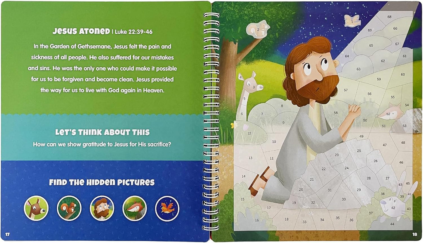 Activity Sticker Book 7 and Up The Life of Jesus Sticker Stories Puzzle Book Explore 10 New Testament Adventures 756 Reusable Stickers Spiral Binding
