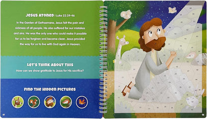 Activity Sticker Book 7 and Up The Life of Jesus Sticker Stories Puzzle Book Explore 10 New Testament Adventures 756 Reusable Stickers Spiral Binding