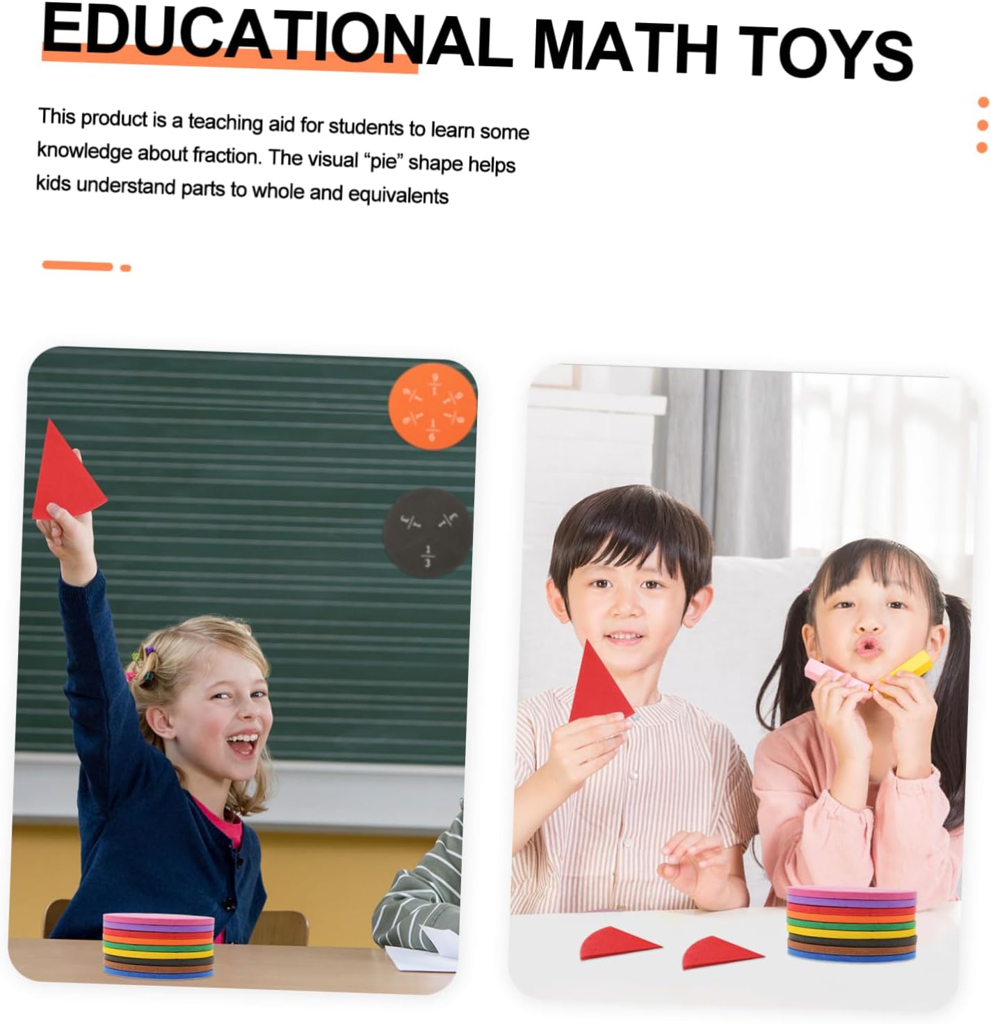 DOITOOL 1 Set Eva Fraction Circles Educational Math for Fraction Learning Tray for School and Home Study Safe and Teaching Aid for Preschool and Elementary Students